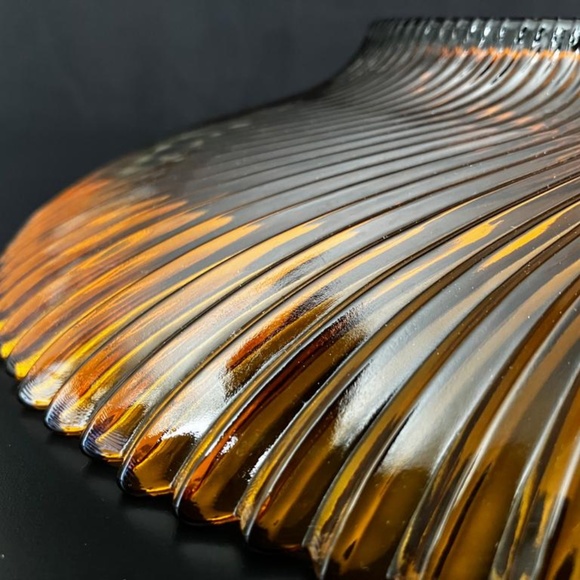 Vintage Made in France Amber Glass Console Bowl - Picture 4 of 7